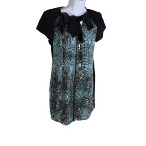 Vena Cava Abstract Silk Print Exposed Zipper Dress